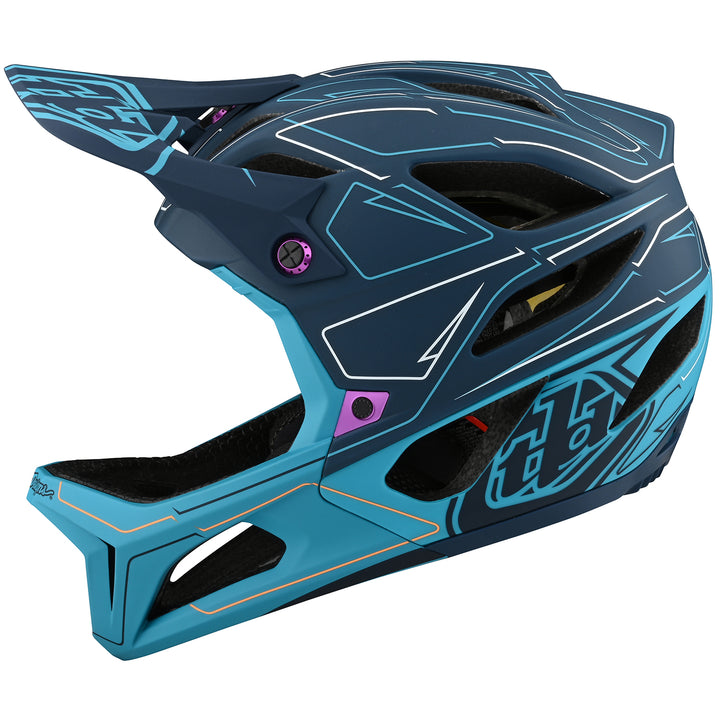Troy Lee Designs Stage "Born From Paint" Limited Edition Bike Helmet Pinstripe Marine