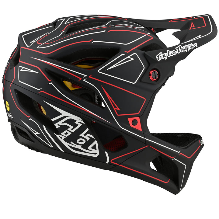 Troy Lee Designs Stage "Born From Paint" Limited Edition Bike Helmet Pinstripe Black/Red