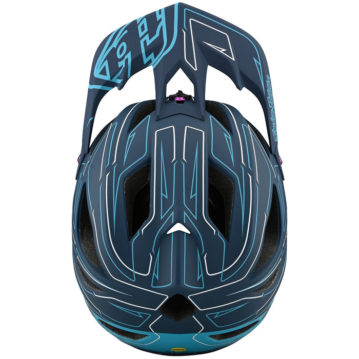 Troy Lee Designs Stage "Born From Paint" Limited Edition Bike Helmet Pinstripe Marine