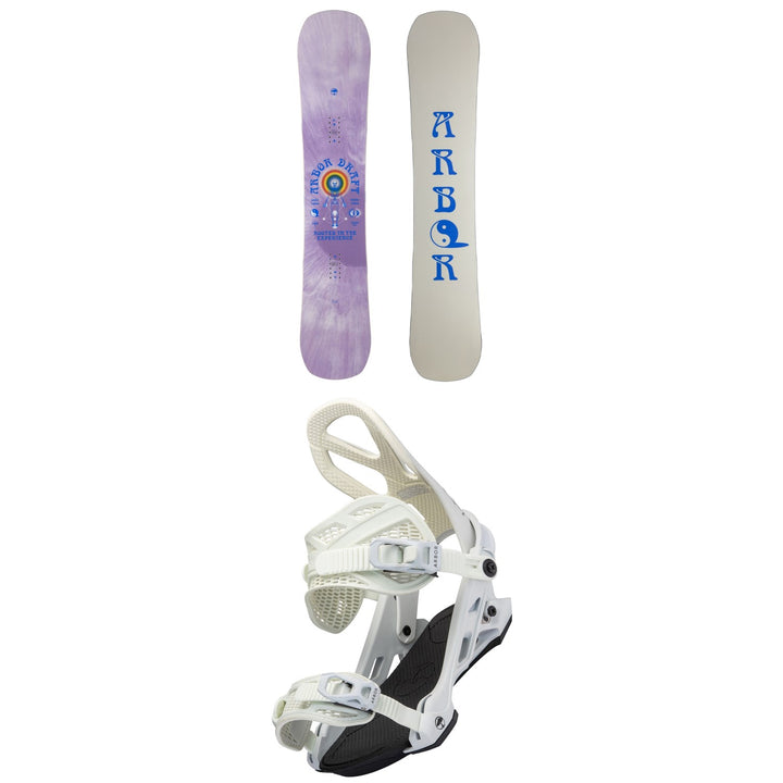 Arbor Draft Rocker Snowboard + Hemlock Frank April Snowboard Bindings 2022