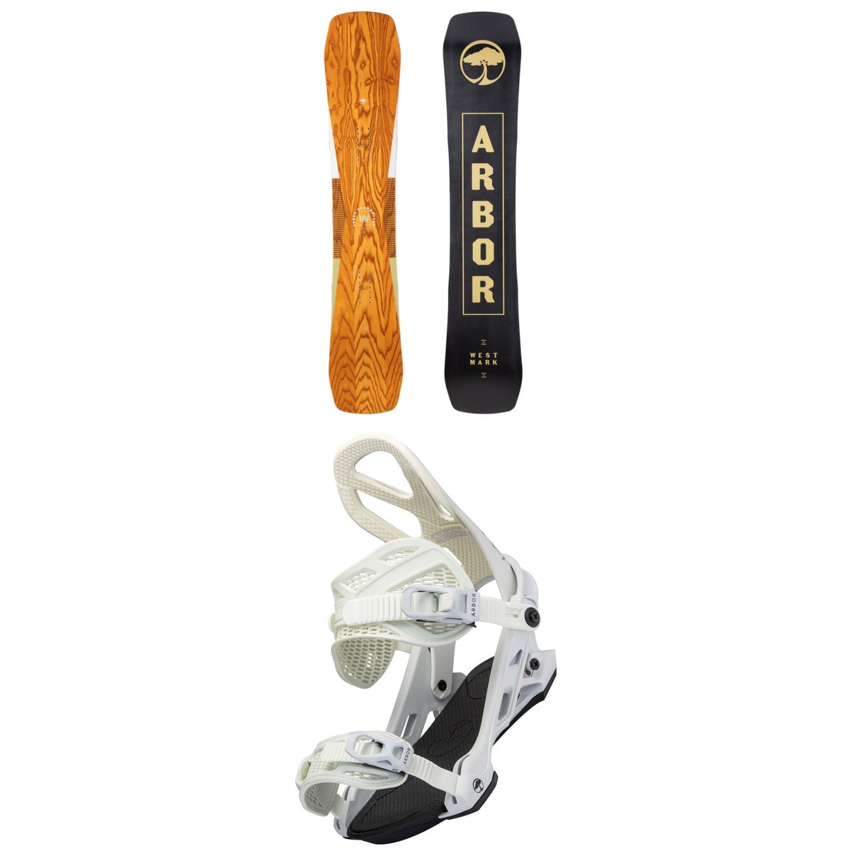 Arbor Westmark Rocker Snowboard + Hemlock Frank April Snowboard Bindings 2022