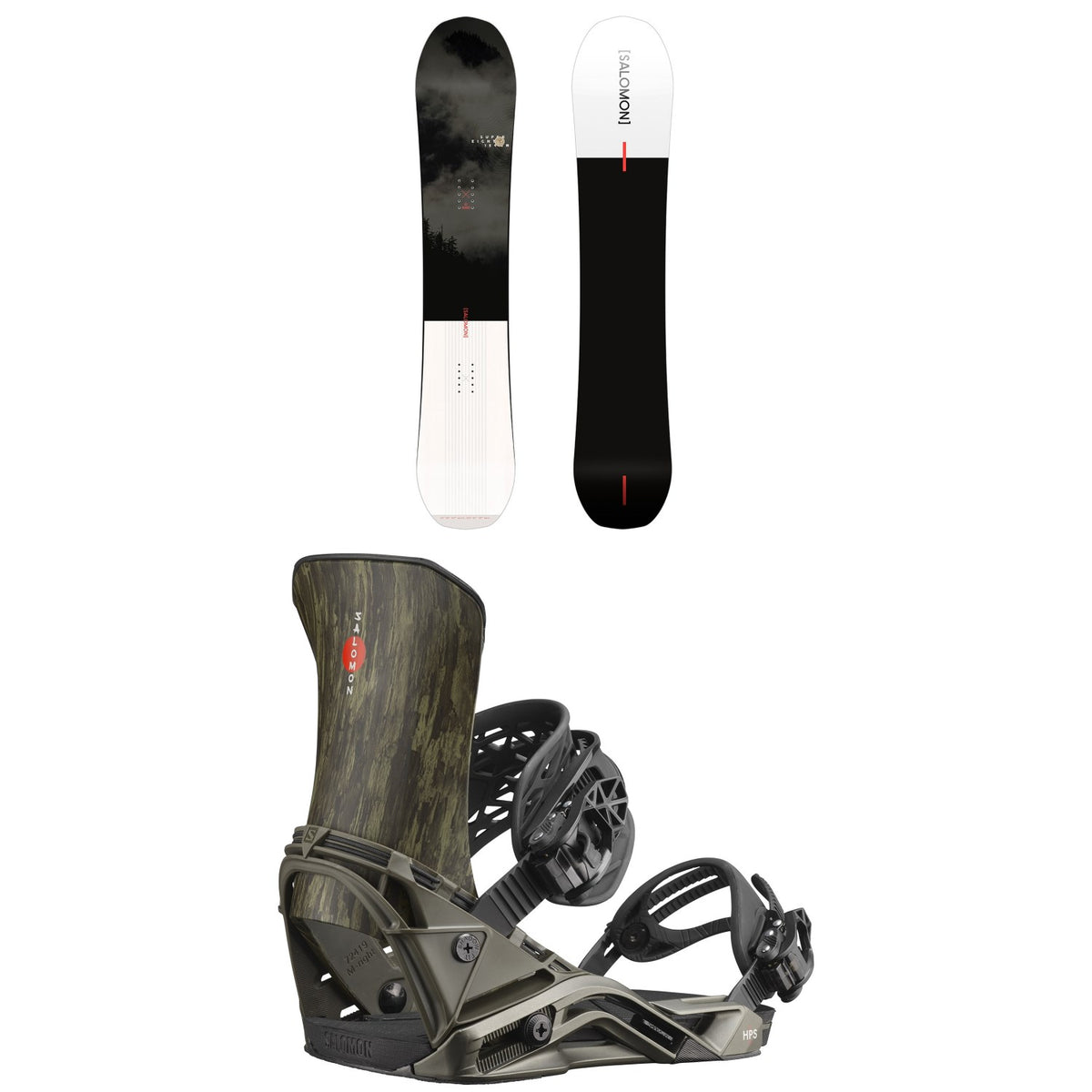 Salomon Super 8 Snowboard + District HPS Snowboard Bindings 2021