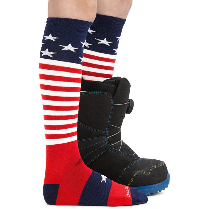Darn Tough Captain Stripes Over-the-Calf Light Socks - Kids' Stars and Stripes