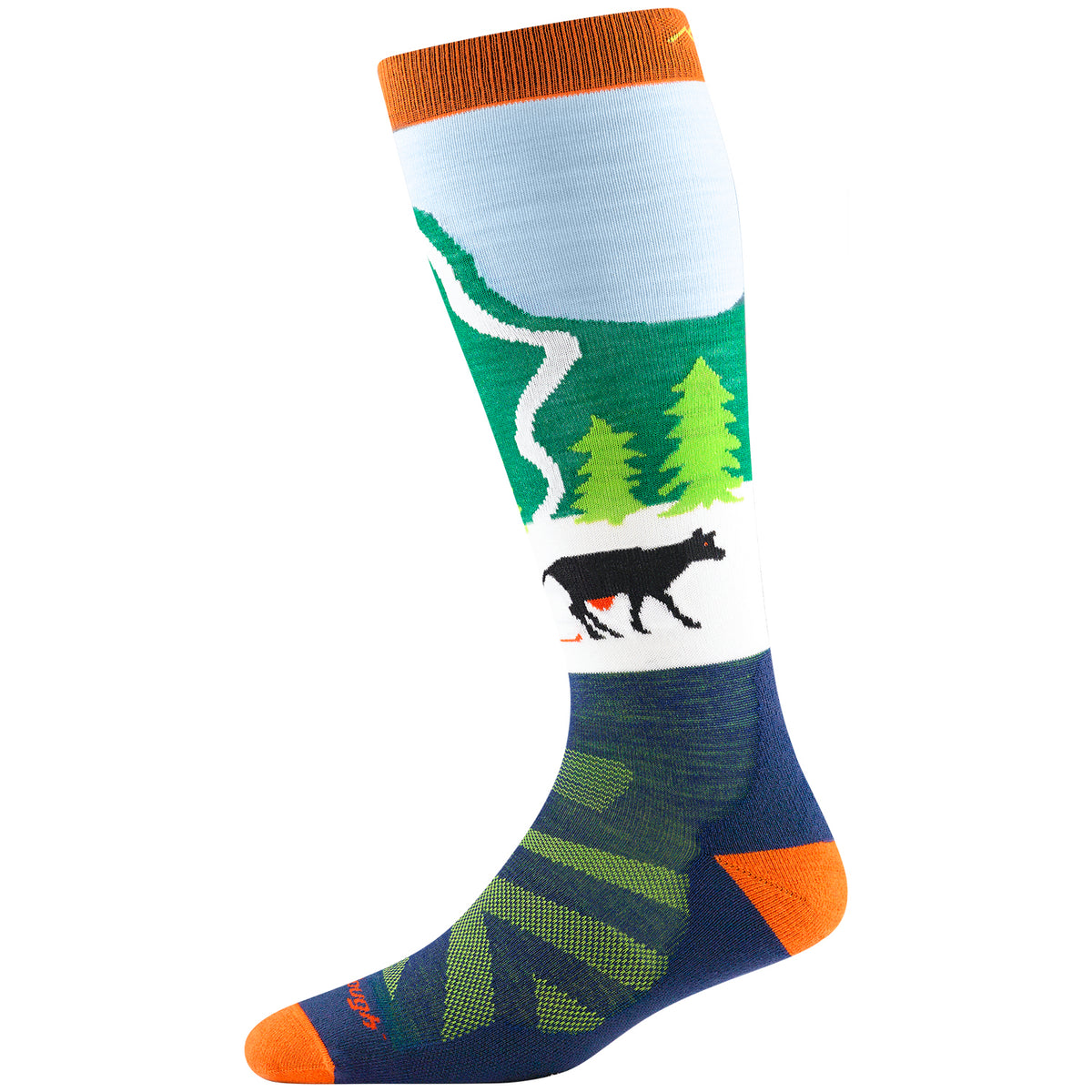 Darn Tough Pow Cow OTC Midweight Socks - Kids' Green