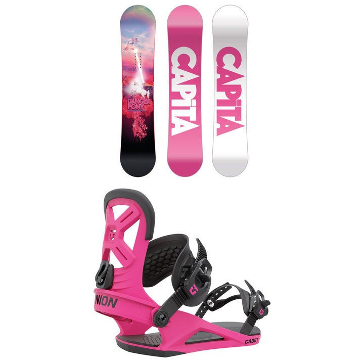 CAPiTA Jess Kimura Mini Snowboard + Union Cadet Snowboard Bindings - Kids' 2022
