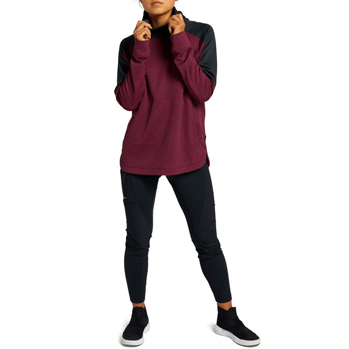 Burton Multipath Grid Fleece Pullover - Women's Mulled Berry Heather / True Black Heather