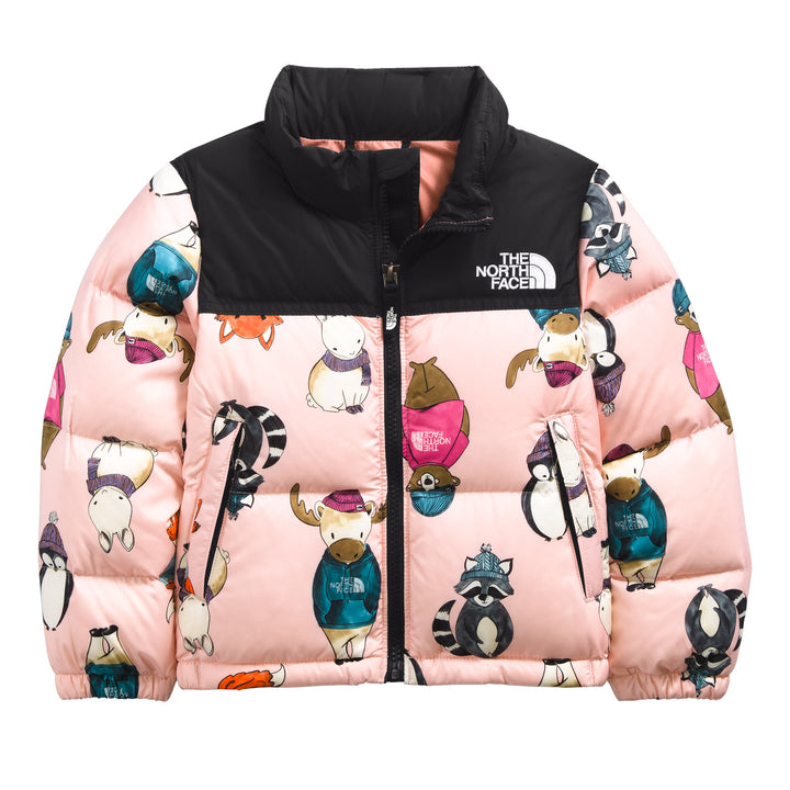 The North Face 1996 Retro Nuptse Jacket - Toddlers' Peach Pink TNF Critters Print