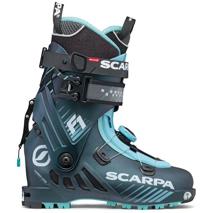 Scarpa F1 Alpine Touring Ski Boots - Women's 2023 Anthracite/Aqua
