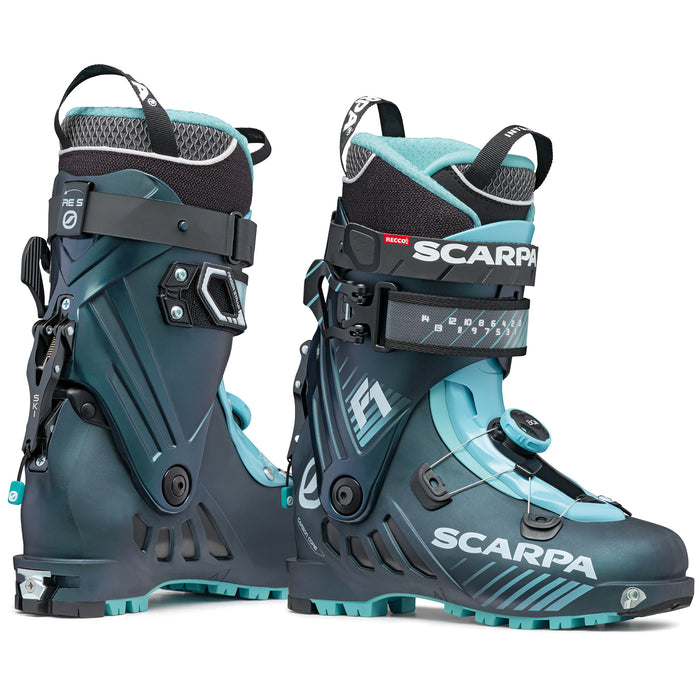 Scarpa F1 Alpine Touring Ski Boots - Women's 2023 Anthracite/Aqua