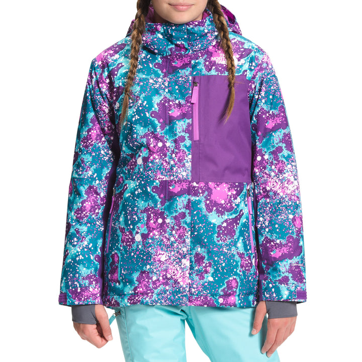 The North Face Freedom Extreme Insulated Jacket - Girls' Deep Lagoon Constellation Camo Print