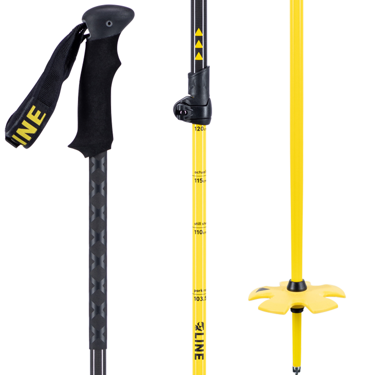Line Skis Vision Adjustable Ski Poles 2022 Mellow Yellow