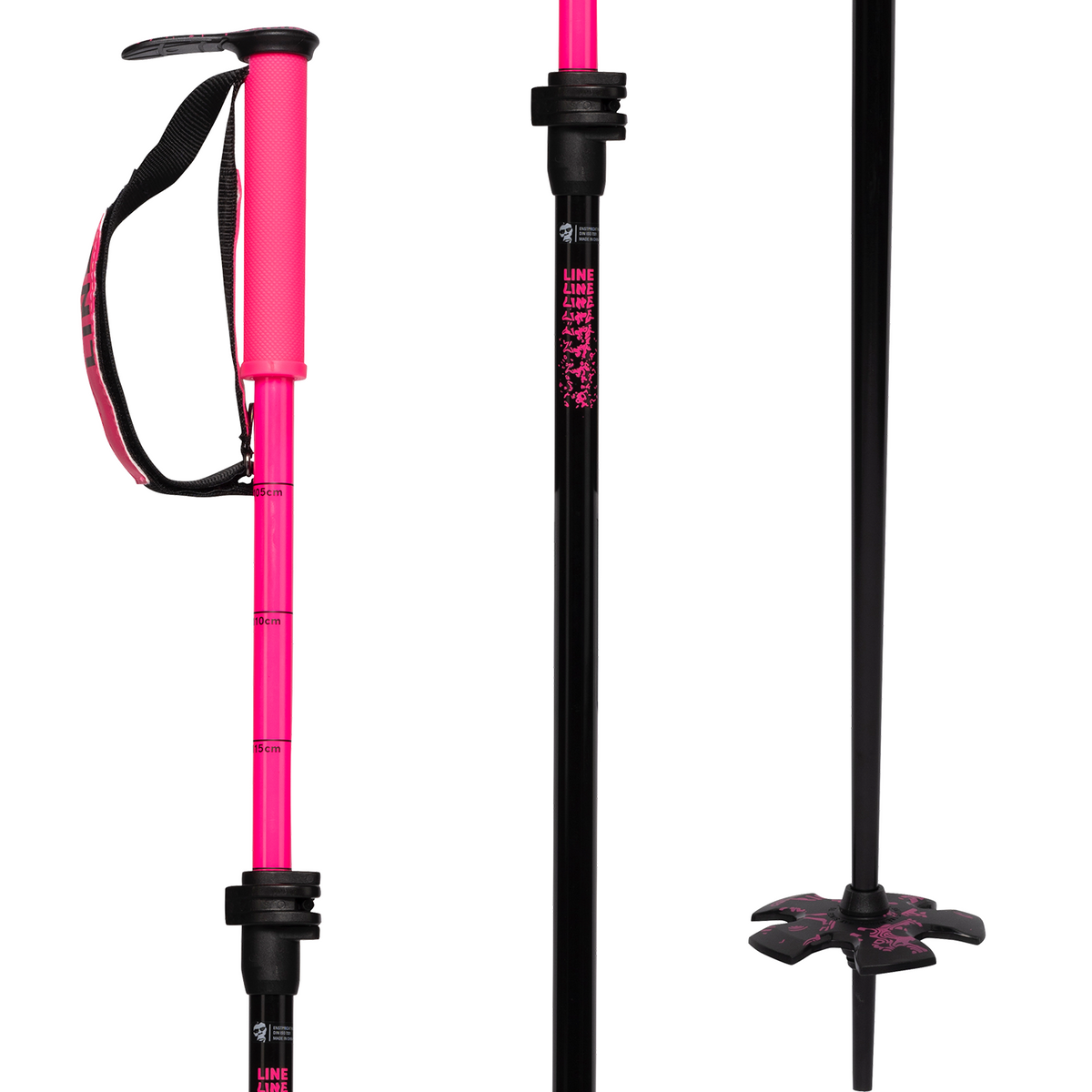 Line Skis Pollard's Paintbrush Adjustable Ski Poles 2022 Hot Pink