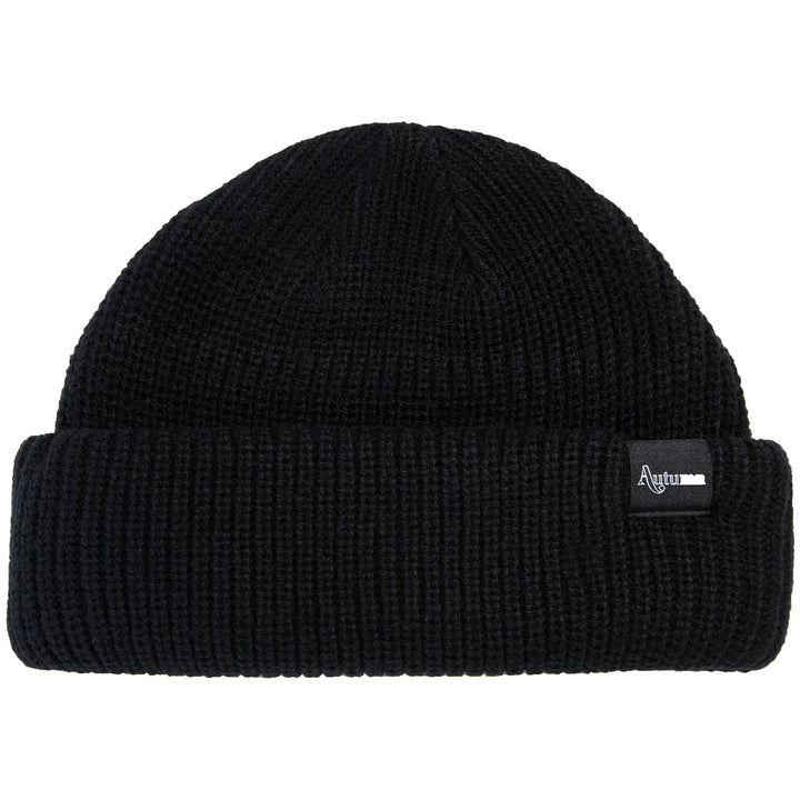 Autumn Shorty Double Roll Beanie Black