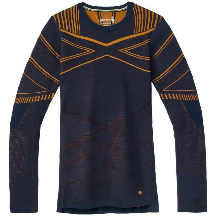 Smartwool IntraKnit Merino 200 Pattern Crew Top - Women's Deep Navy Mountain Warrior