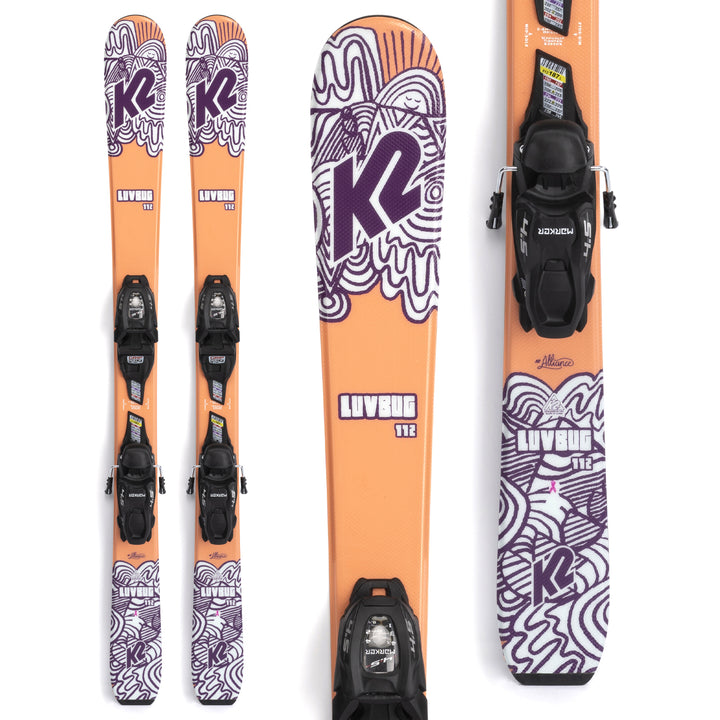 K2 Luv Bug Skis + FDT 4.5 Bindings - Toddler Girls' 2022