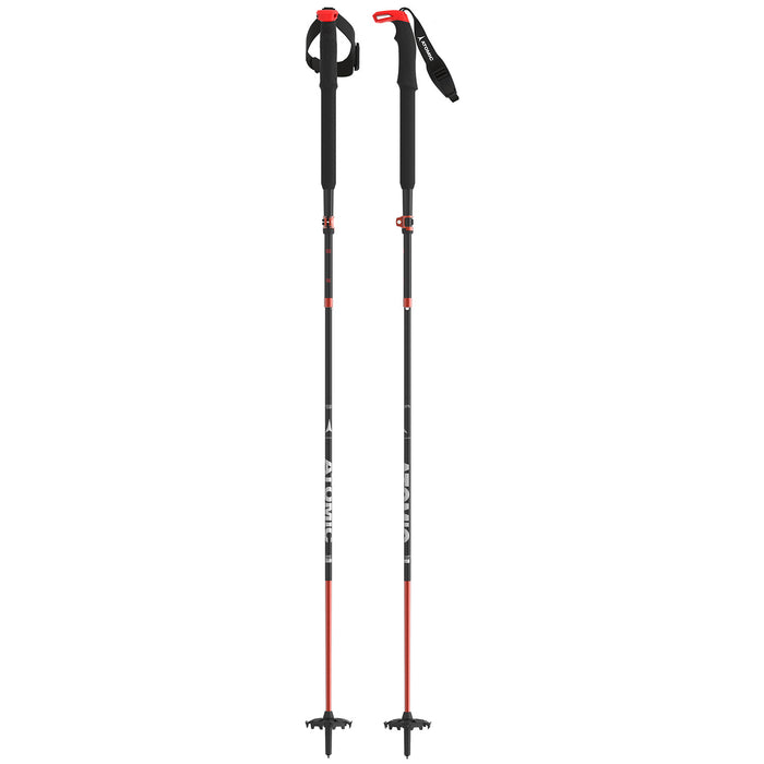 Atomic BCT Mountaineering Carbon SQS Adjustable Ski Poles 2024 Grey/Red