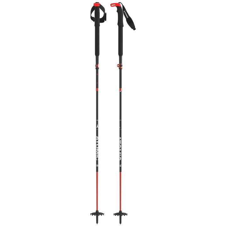 Atomic BCT Mountaineering Carbon SQS Adjustable Ski Poles 2024 Grey/Red