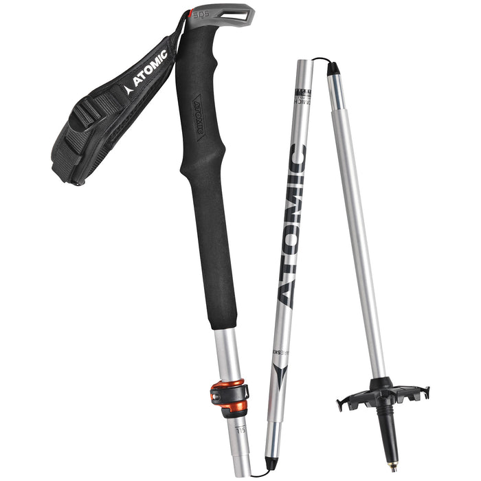 Atomic BCT Mountaineering SQS Adjustable Ski Poles 2024 Silver/Grey