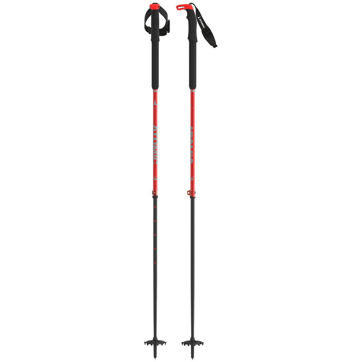 Atomic BCT Touring Carbon SQS Adjustable Ski Poles 2024 Red/Grey