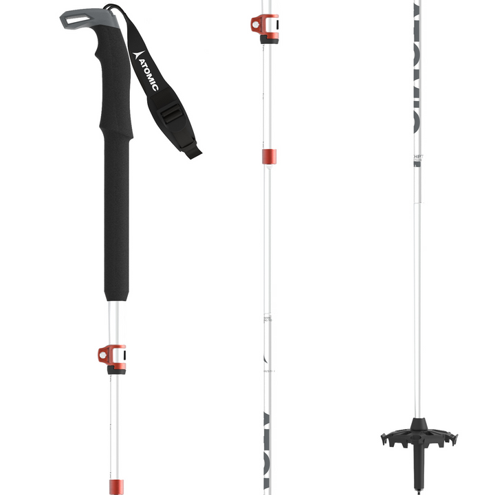 Atomic BCT Mountaineering SQS Adjustable Ski Poles 2024 Silver/Grey