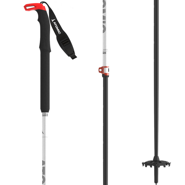Atomic BCT Touring Carbon SQS W Adjustable Ski Poles - Women's 2024 White/Carbon Arc