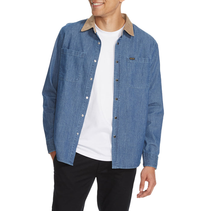 Brixton Bowery Long-Sleeve Woven Shirt - Men's Washed Denim