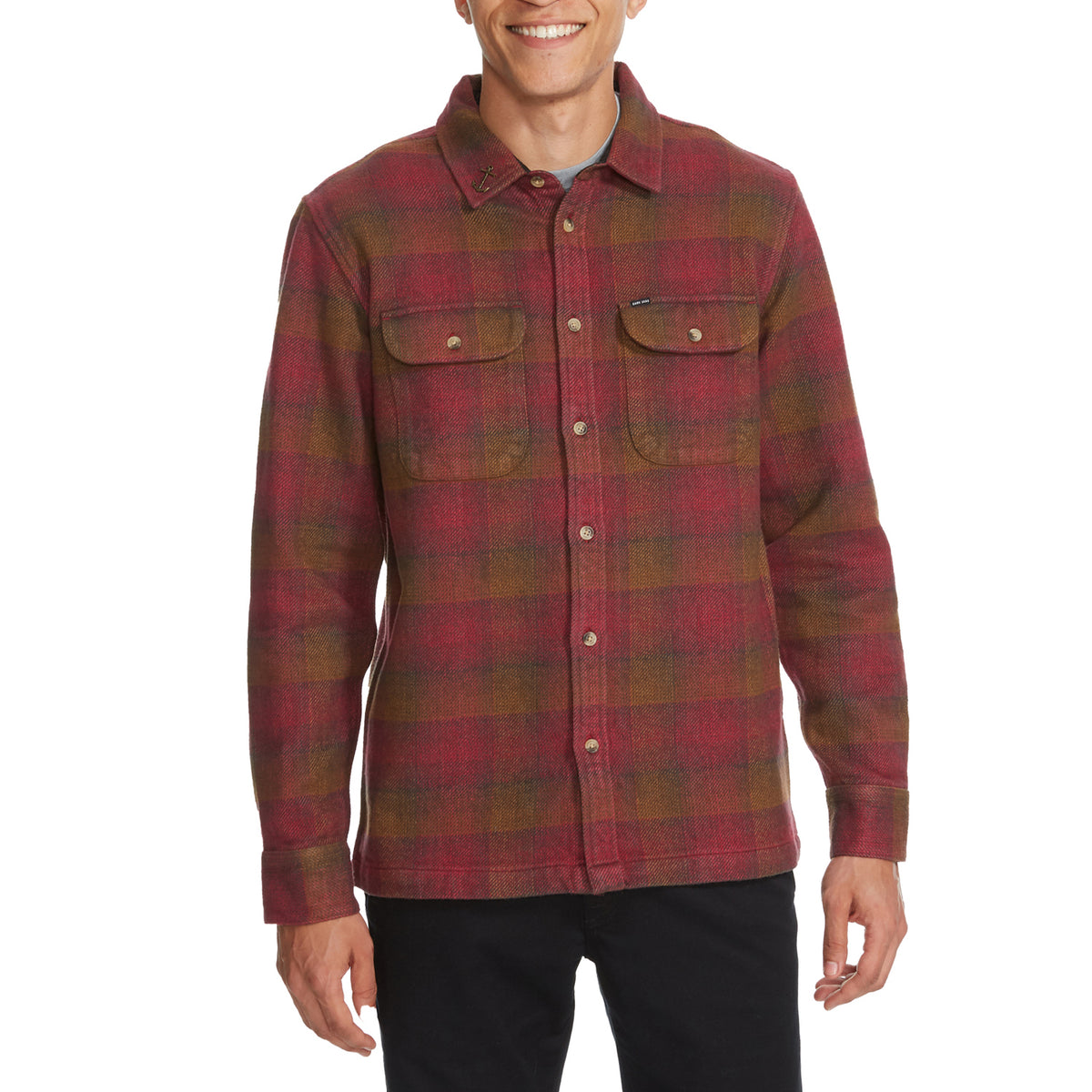 Dark Seas Colony Long-Sleeve Shirt - Men's Brown/Red