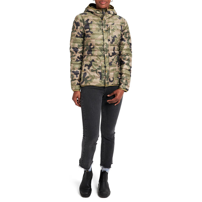 Burton Evergreen Down Hooded Jacket - Women's Martini Olive Terra Camo