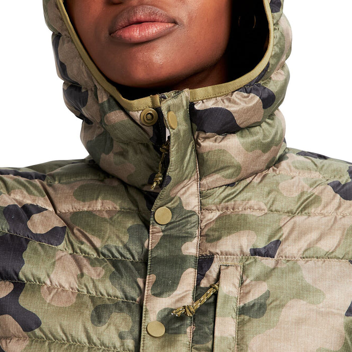 Burton Evergreen Down Hooded Jacket - Women's Martini Olive Terra Camo