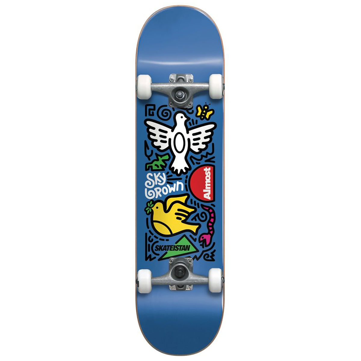 Almost Skateistan Sky Doodle FP Blue 7.5 Skateboard Complete