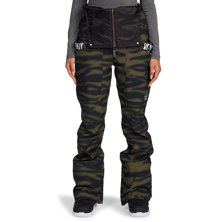DC Collective Softshell Bibs - Women's Zebra Olive Night