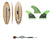 Solid Surf Co Lunch Break Surfboard + Captain Fin CF Medium Single Tab Tri Fin Set + Dakine Kainui Team 6' Leash