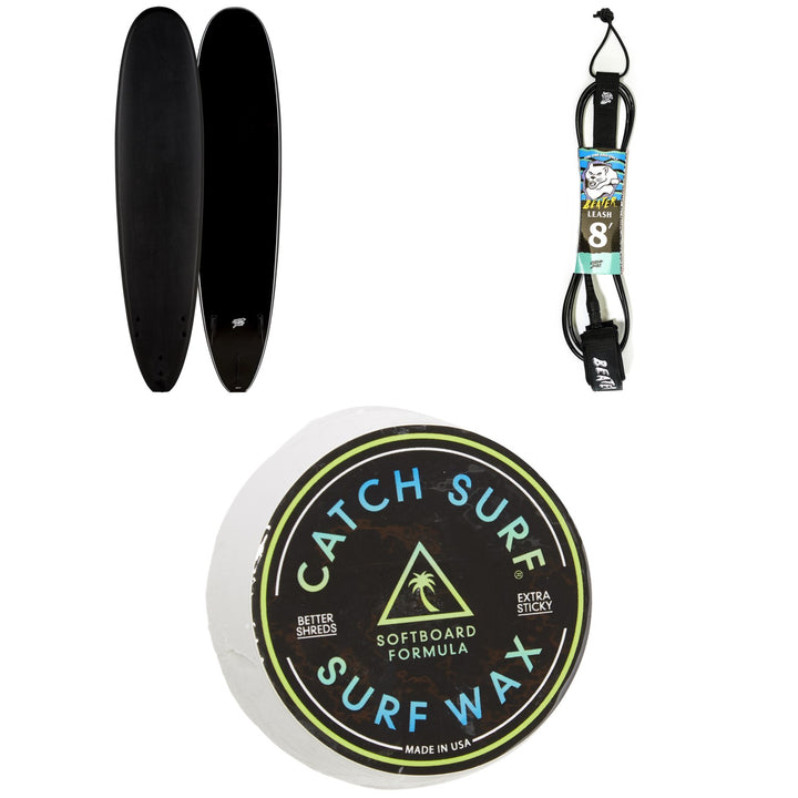 Catch Surf Blank Series 8'0" Log Surfboard + Catch Surf Beater 8' Leash + Catch Surf Surf Wax