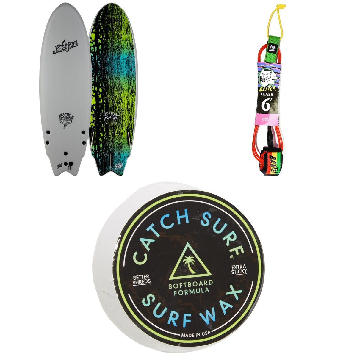 Catch Surf Odysea x Lost RNF 5'5" Surfboard + Catch Surf Beater 6' Leash + Catch Surf Surf Wax