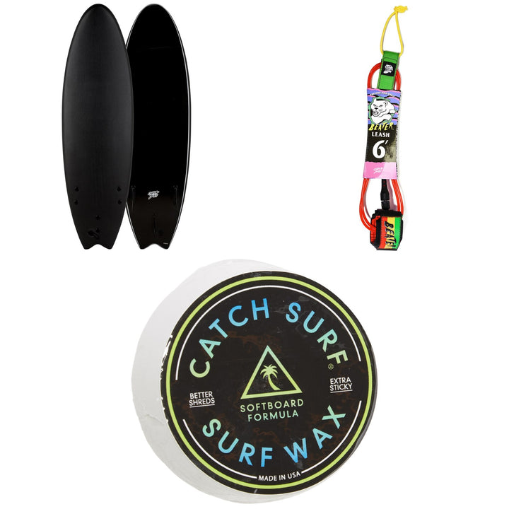 Catch Surf Blank Series 6'0" Log Surfboard + Catch Surf Beater 6' Leash + Catch Surf Surf Wax