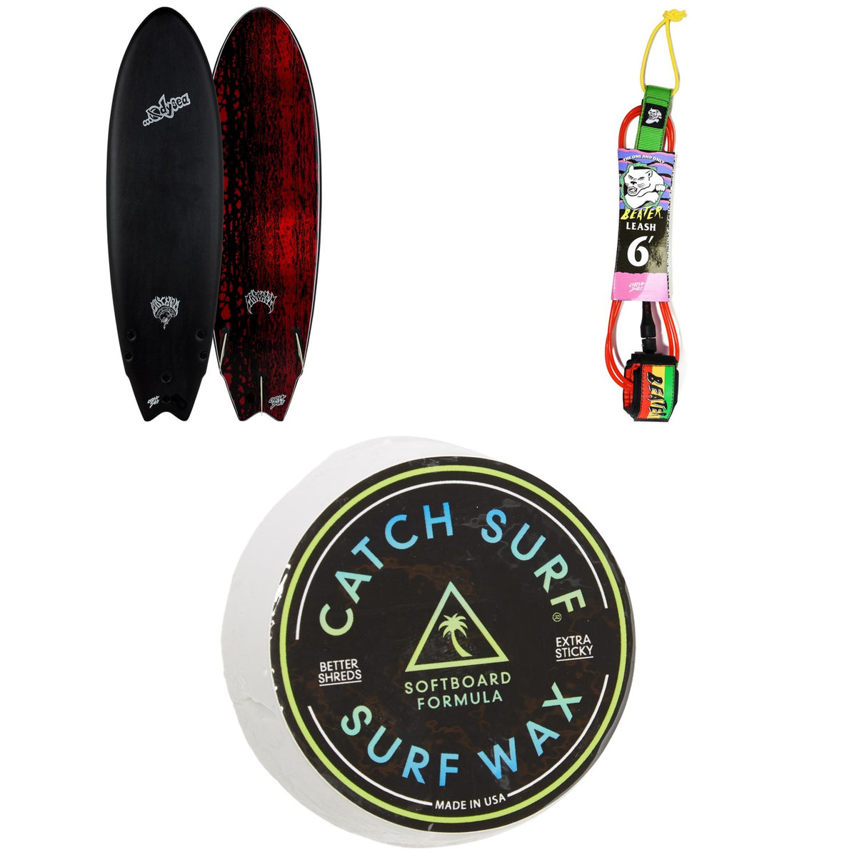 Catch Surf Odysea x Lost RNF 6'5" Surfboard + Catch Surf Beater 6' Leash + Catch Surf Surf Wax