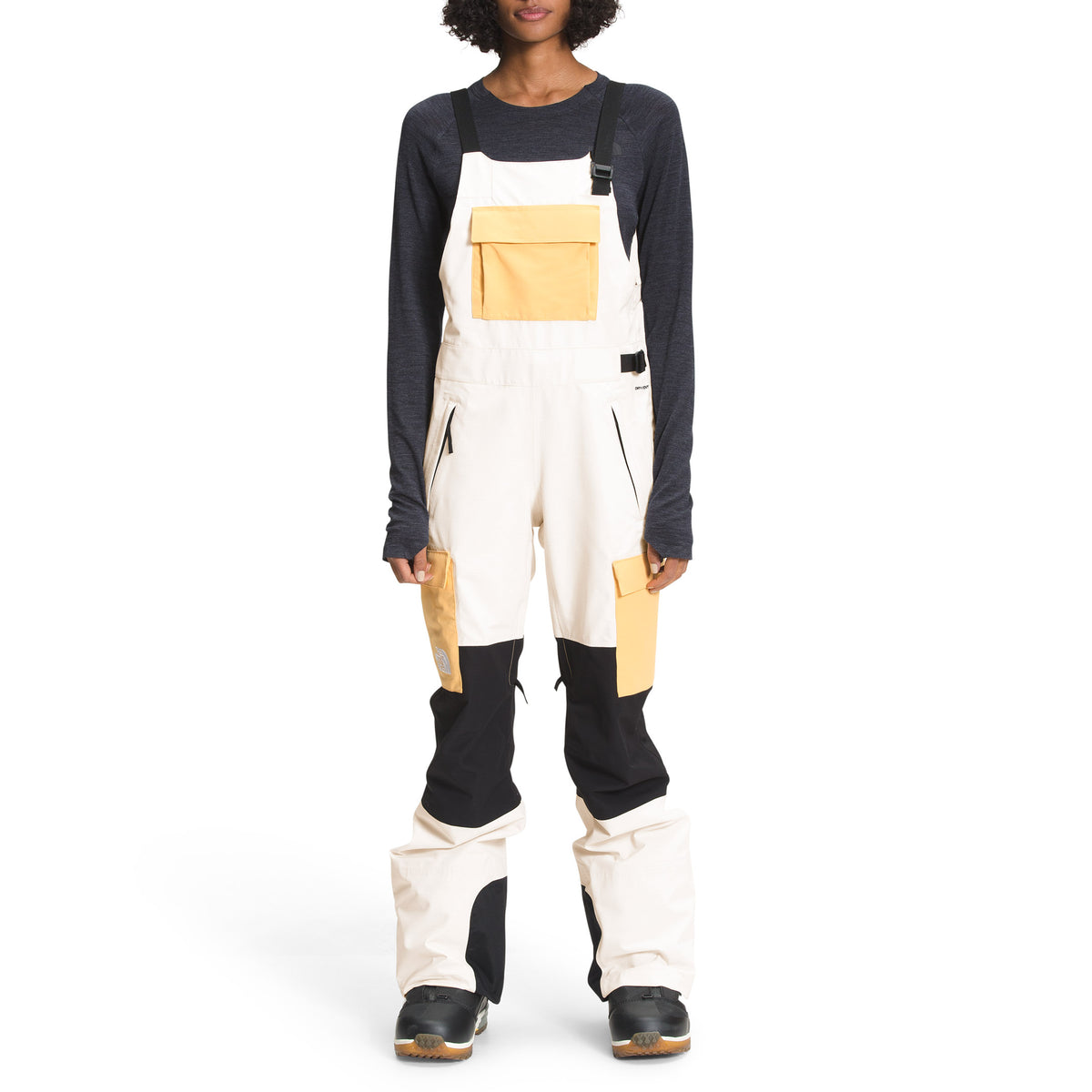 The North Face Dragline Bibs - Women's Gardenia White/TNF Black/Chamois Orange