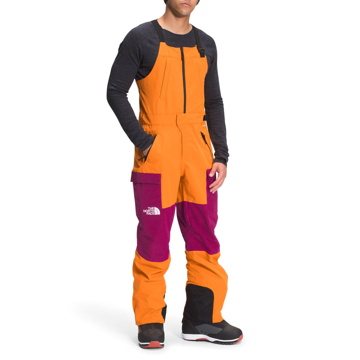The North Face Dragline Bibs - Men's Vivid Orange/Roxbury Pink/TNF Black
