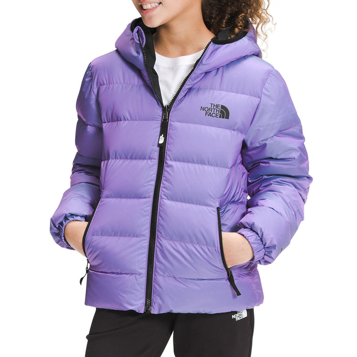 The North Face Printed Hyalite Down Jacket - Girls' Sweet Violet/Iridescent