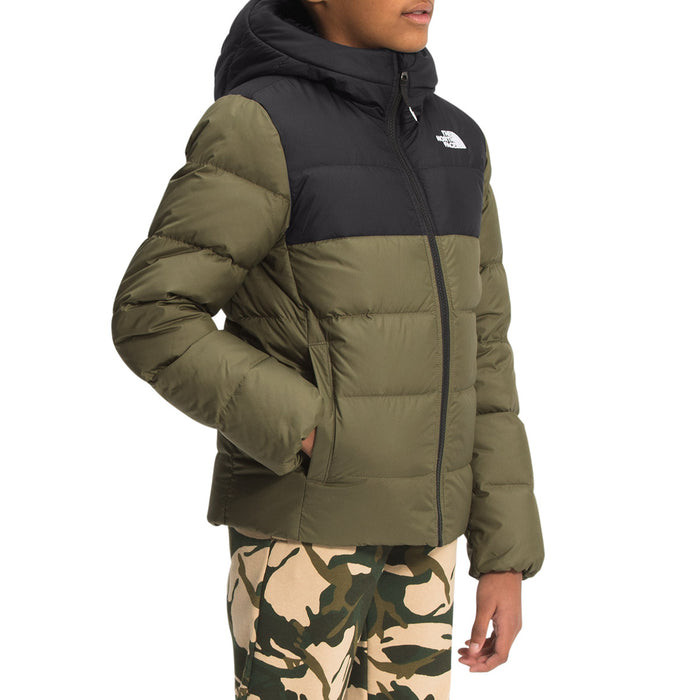 The North Face Moondoggy Hoodie - Kids' Burnt Olive Green/TNF Black