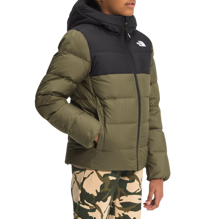 The North Face Moondoggy Hoodie - Kids' Burnt Olive Green/TNF Black
