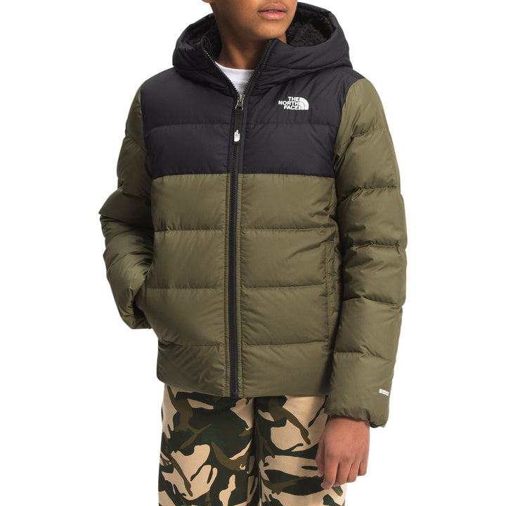 The North Face Moondoggy Hoodie - Kids' Burnt Olive Green/TNF Black