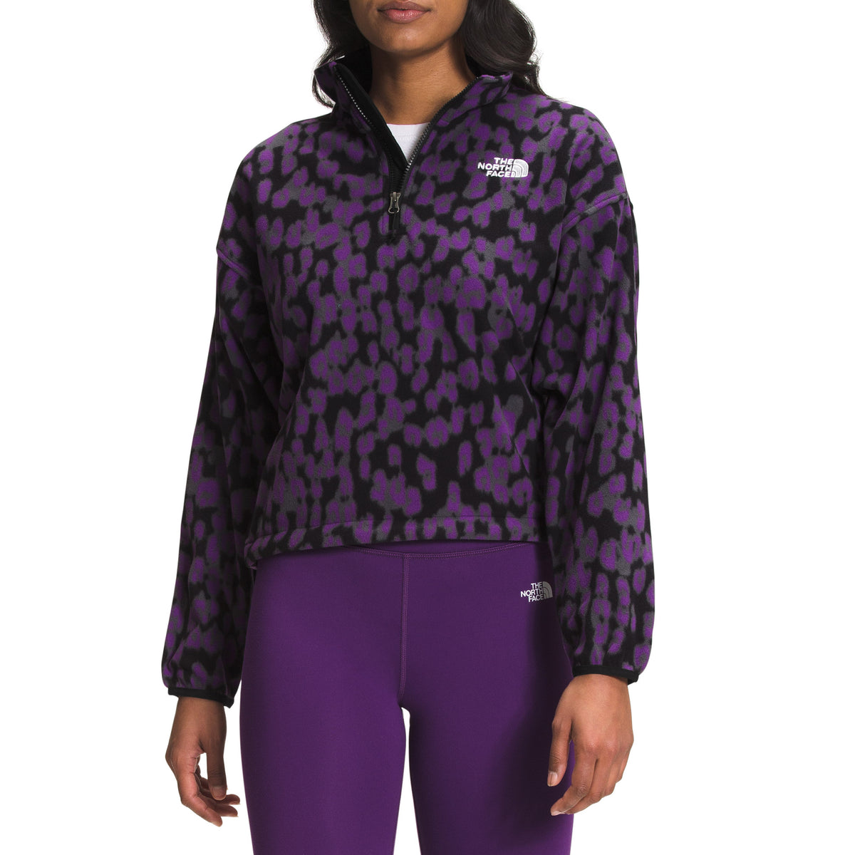 The North Face Printed TKA Kataka 1/4 Zip Fleece - Women's Gravity Purple Leopard Print