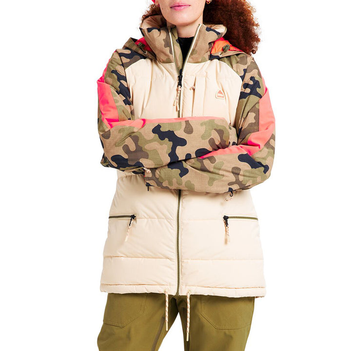 Burton Keelan Jacket - Women's Crème Brûlée / Martini Olive Terra Camo
