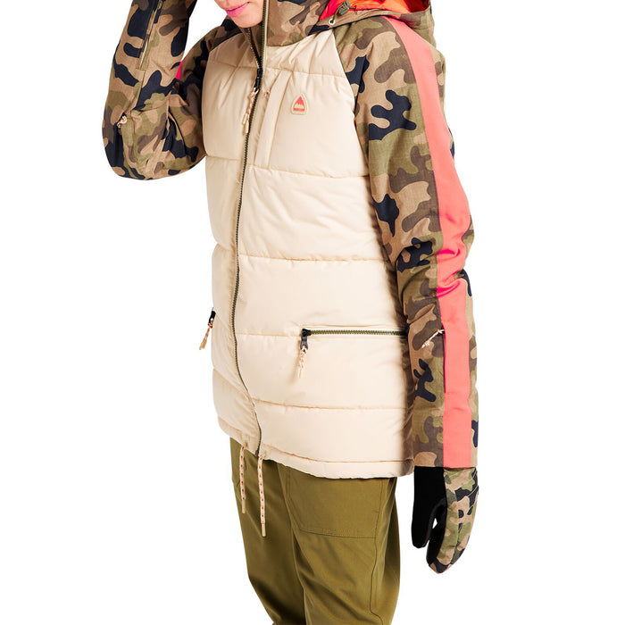 Burton Keelan Jacket - Women's Crème Brûlée / Martini Olive Terra Camo