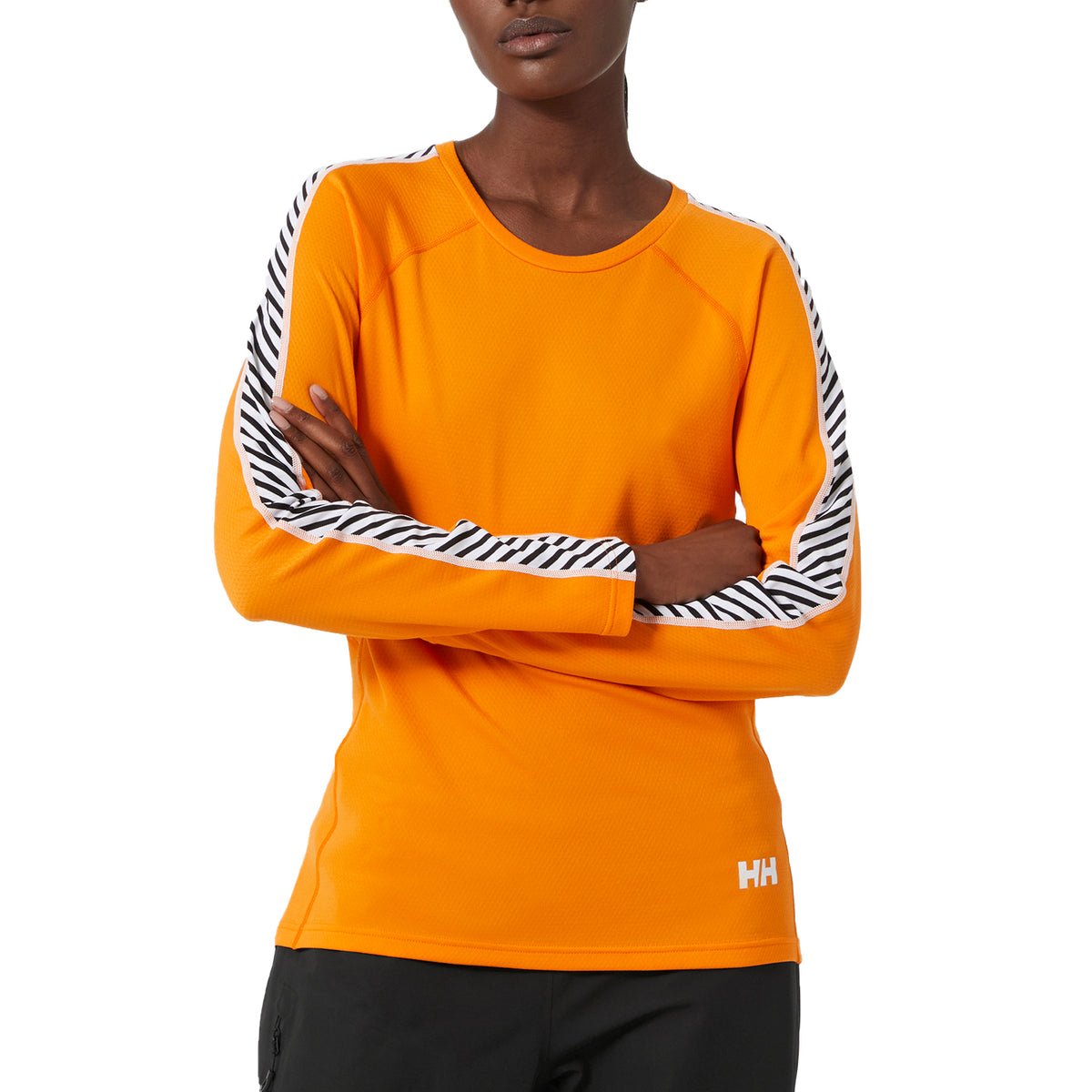 Helly Hansen Lifa Active Stripe Crew - Women's Poppy Orange