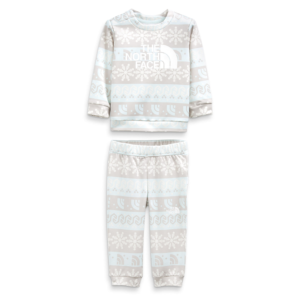 The North Face Surgent Crew Baselayer Set - Infants' Ice Blue Halfdome Fairisle Print