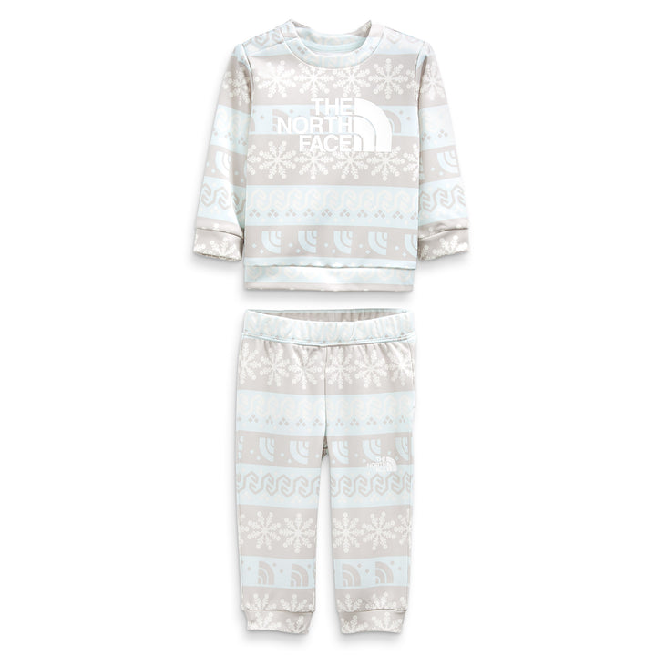 The North Face Surgent Crew Baselayer Set - Infants' Ice Blue Halfdome Fairisle Print