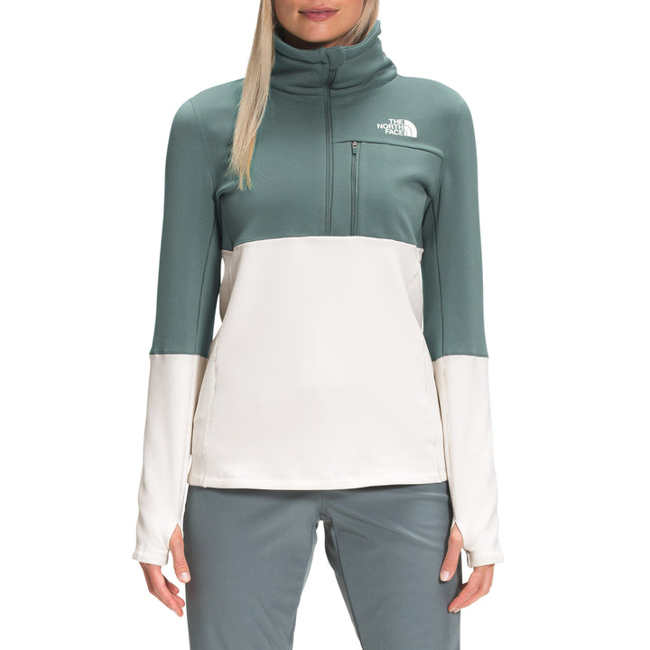 The North Face Tagen 1/4 Zip Fleece - Women's Balsam Green/Gardenia White