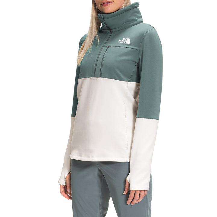 The North Face Tagen 1/4 Zip Fleece - Women's Balsam Green/Gardenia White